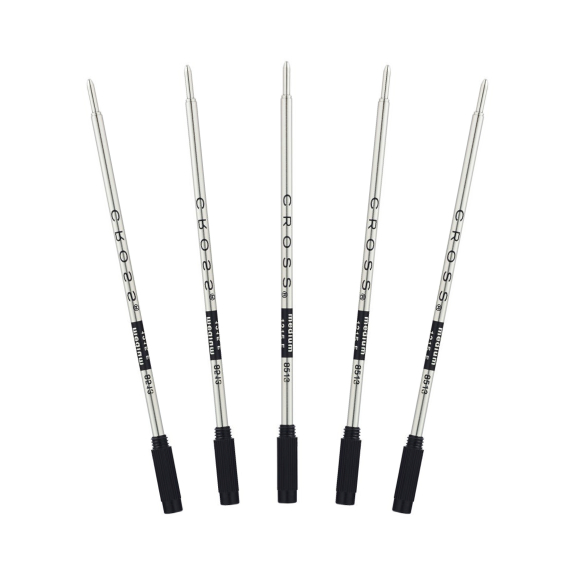 Cross Ballpoint Pen Refill – Black Ink, Medium Tip, 5-Pack (#8513-5)