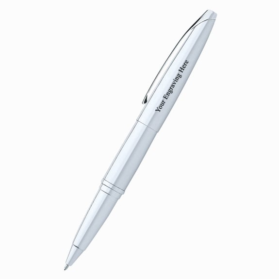 Engraved Cross ATX pure chrome rollerball pen with custom personalization
