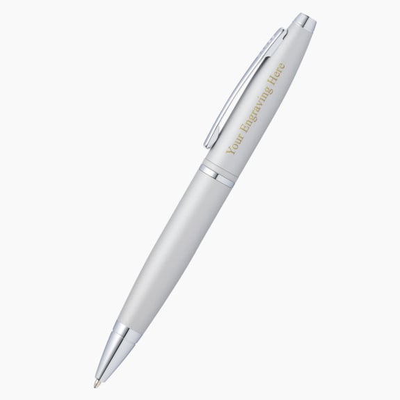Engraved Cross Calais satin chrome ballpoint pen with custom personalization