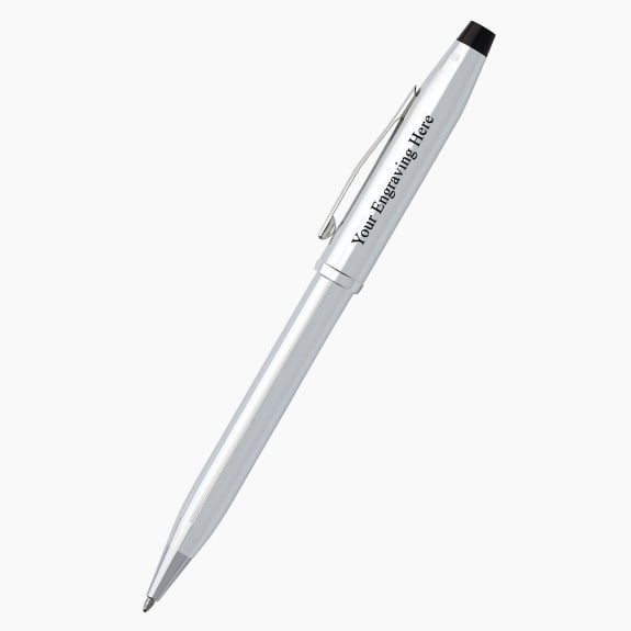 Engraved Cross Century II lustrous chrome ballpoint pen with custom personalization