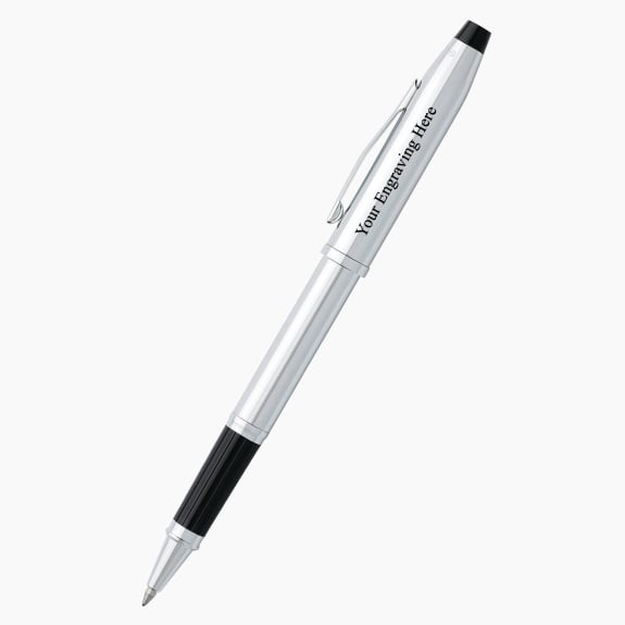 Engraved Cross Century II lustrous chrome selectip rollerball pen with custom personalization