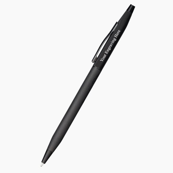 Engraved Cross Classic Century brushed black PVD ballpoint pen with custom personalization