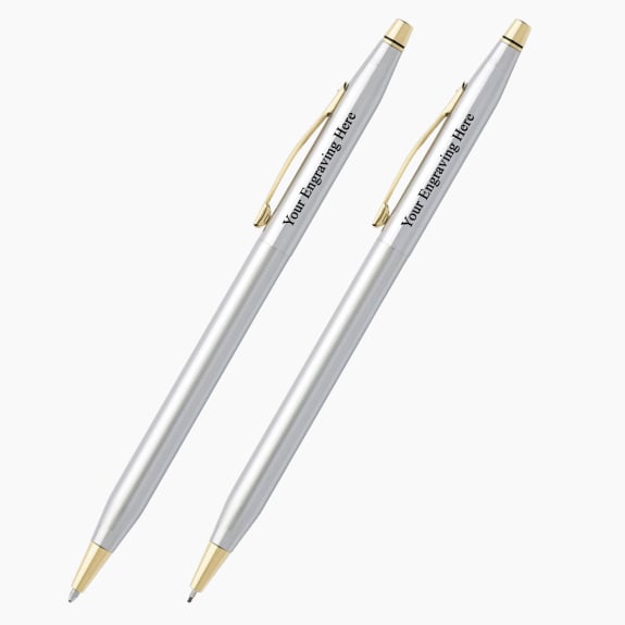 Engraved Cross Classic Century medalist gold plated ballpoint pen and pencil set with custom personalization