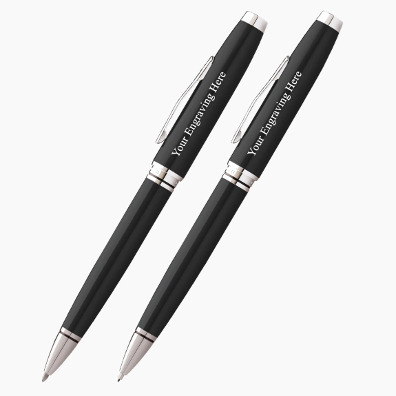 Cross Coventry Black Lacquer Ballpoint Pen and Pencil Set (AT0661-6)