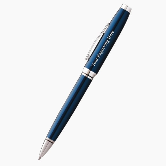 Engraved Cross Classic Coventry blue lacquer ballpoint pen with custom personalization