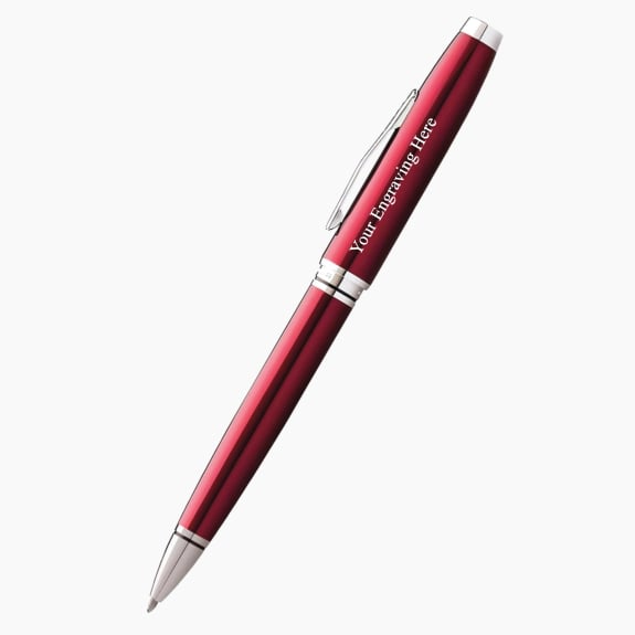 Engraved Cross Classic Coventry red lacquer ballpoint pen with custom personalization