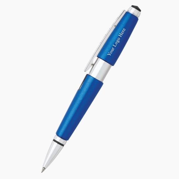 Imprinted Cross Edge nitro blue rollerball pen with custom personalization