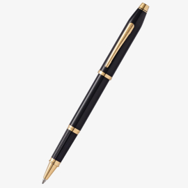 Cross 414-1 Century II Black Lacquer/23KT Gold Plated Rollerball Pen