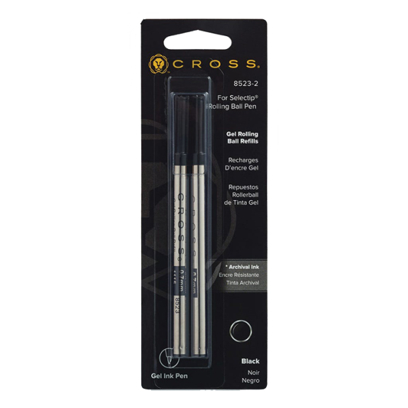 Cross® Black Gel Ink Refill for Rollerball Pens - Pack of 2 Refills, #8523-2
