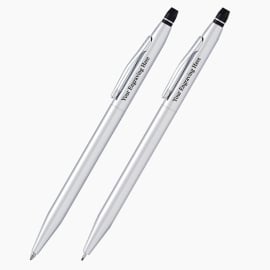 Cross Click Chrome Pen and Pencil Set  (AT0621-101)