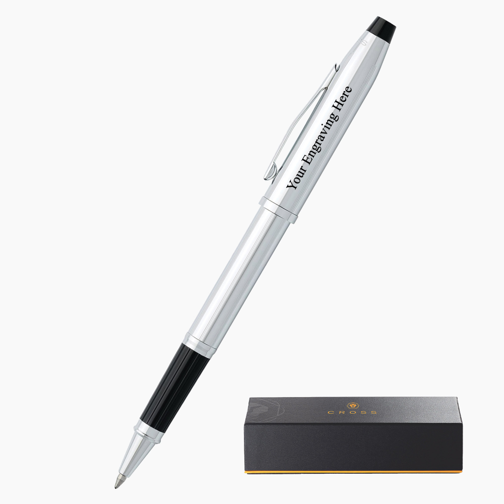 3504 Cross Century II Lustrous Chrome Rollerball Pen | Add Custom