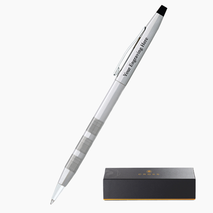 Cross Classic Century Satin Chrome Ballpoint Pen | Add Custom