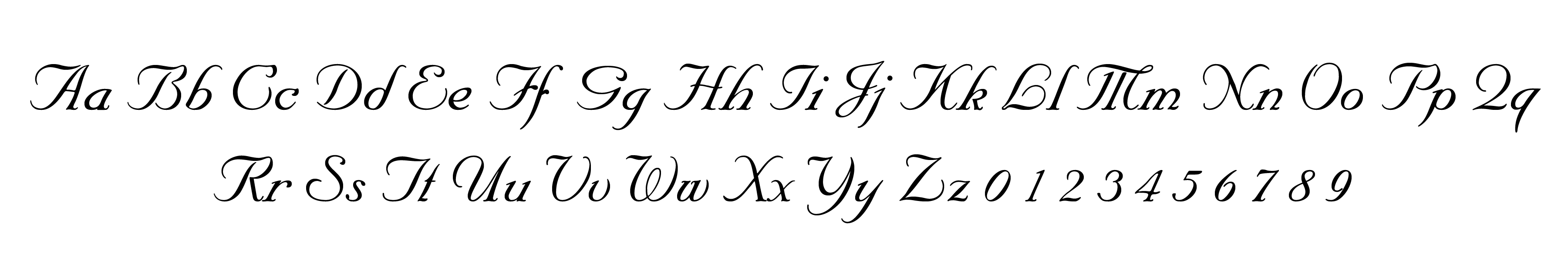 Script font engraving